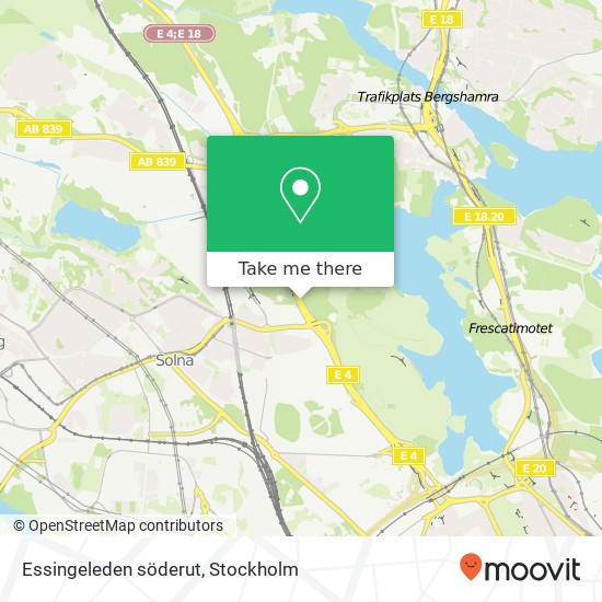 Essingeleden söderut map