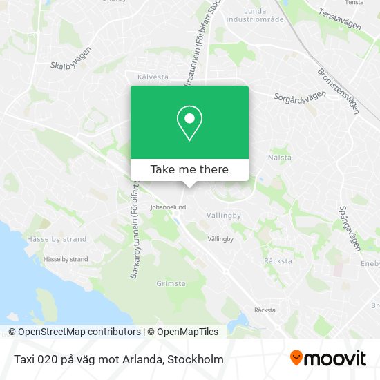 Taxi 020 på väg mot Arlanda map