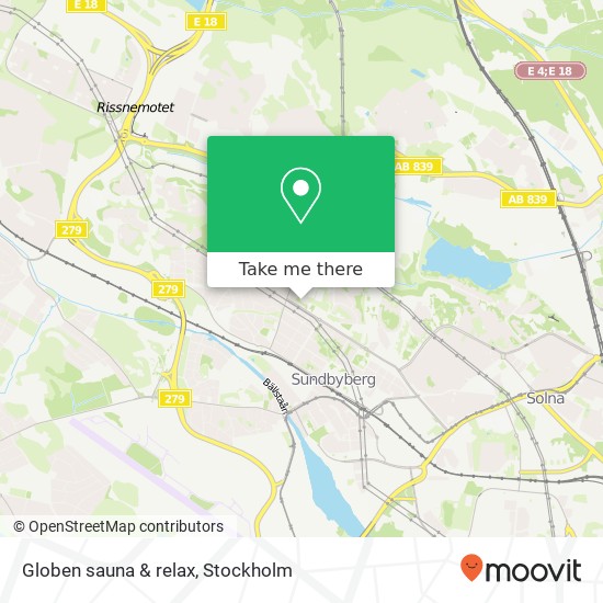 Globen sauna & relax map