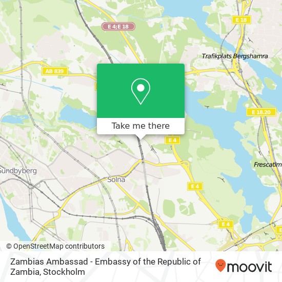 Zambias Ambassad - Embassy of the Republic of Zambia map