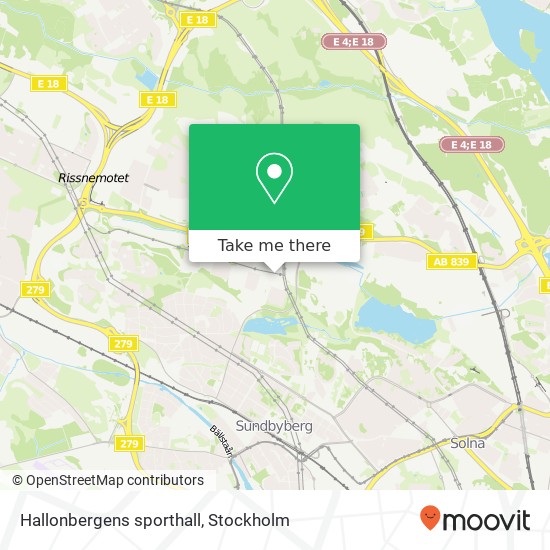 Hallonbergens sporthall map