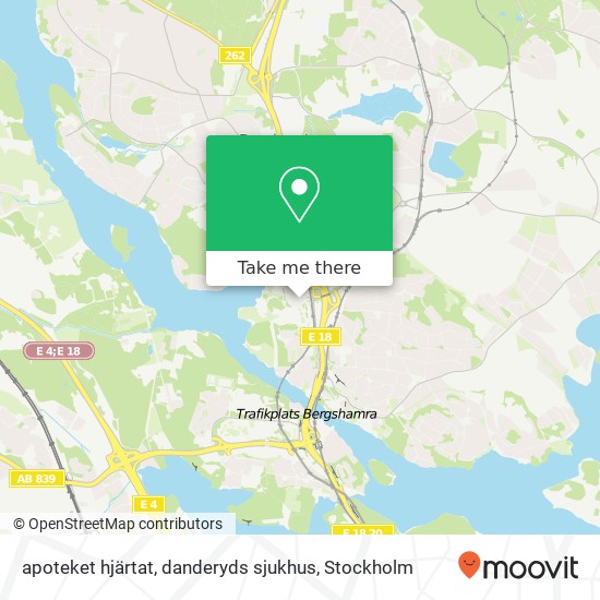 apoteket hjärtat, danderyds sjukhus map