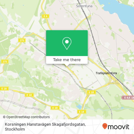 Korsningen Hanstavägen Skagafjordsgatan map