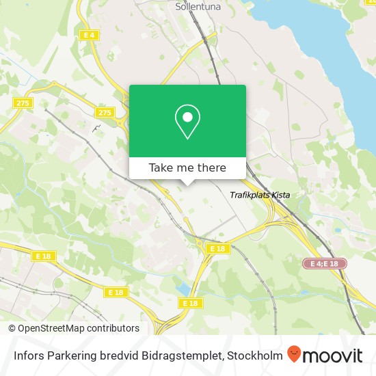 Infors Parkering bredvid Bidragstemplet map