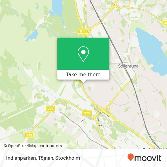 Indianparken, Töjnan map