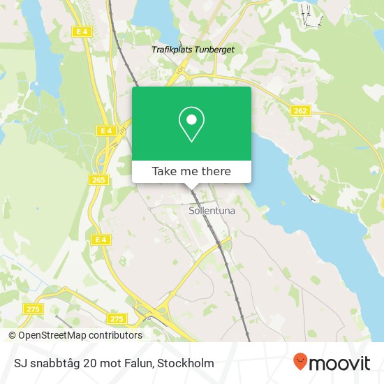 SJ snabbtåg 20 mot Falun map