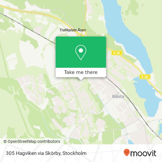 305 Hagviken via Skörby map