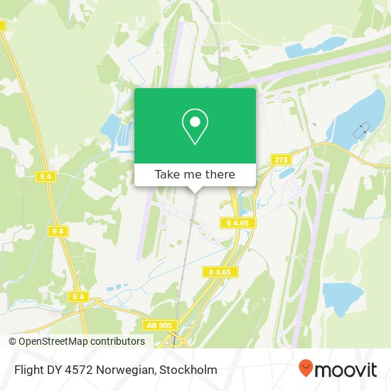 Flight DY 4572 Norwegian map