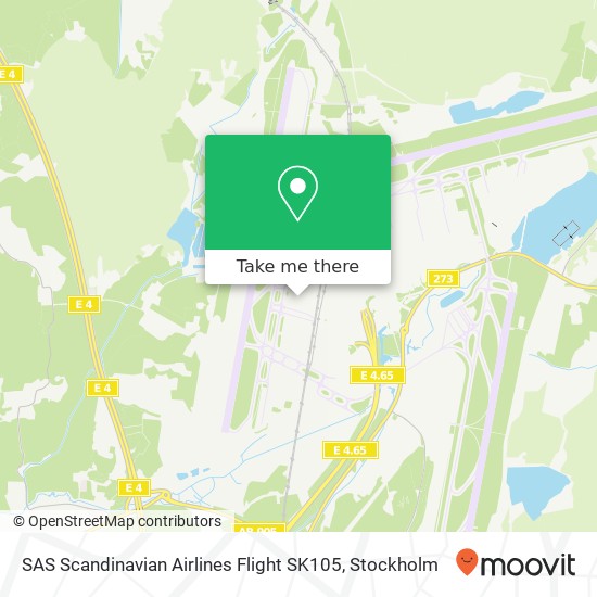 SAS Scandinavian Airlines Flight SK105 map