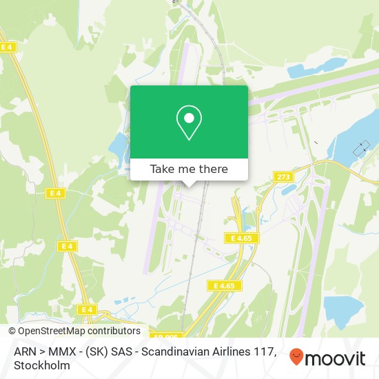 ARN > MMX - (SK) SAS - Scandinavian Airlines 117 map