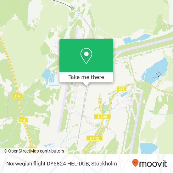 Norwegian flight DY5824 HEL-DUB map