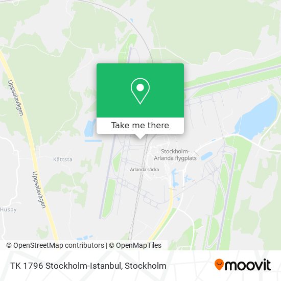 TK 1796 Stockholm-Istanbul map