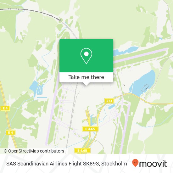 SAS Scandinavian Airlines Flight SK893 map