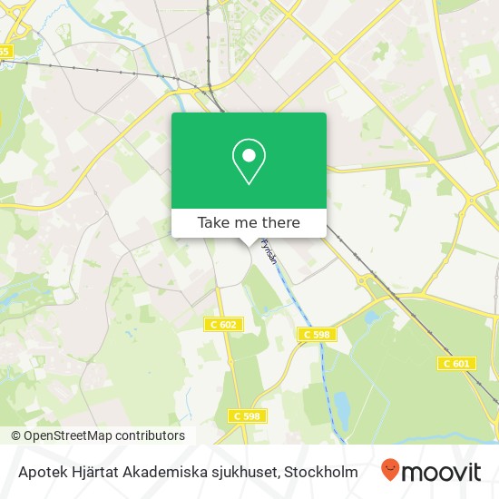 Apotek Hjärtat Akademiska sjukhuset map