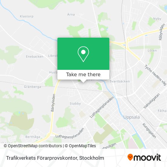 Trafikverkets Förarprovskontor map