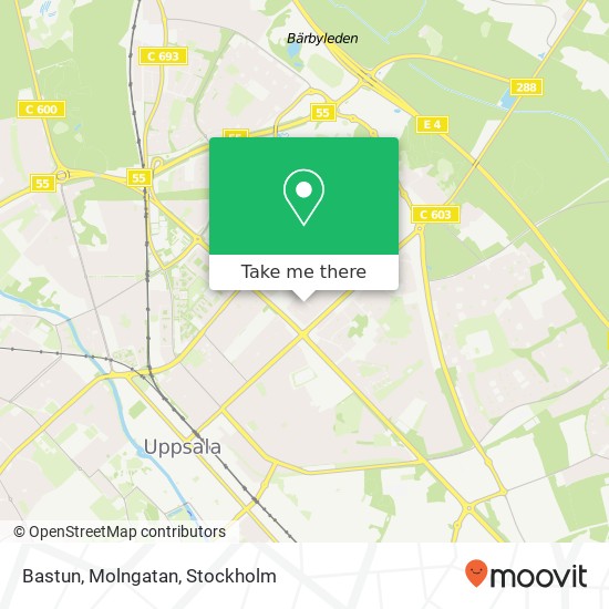 Bastun, Molngatan map