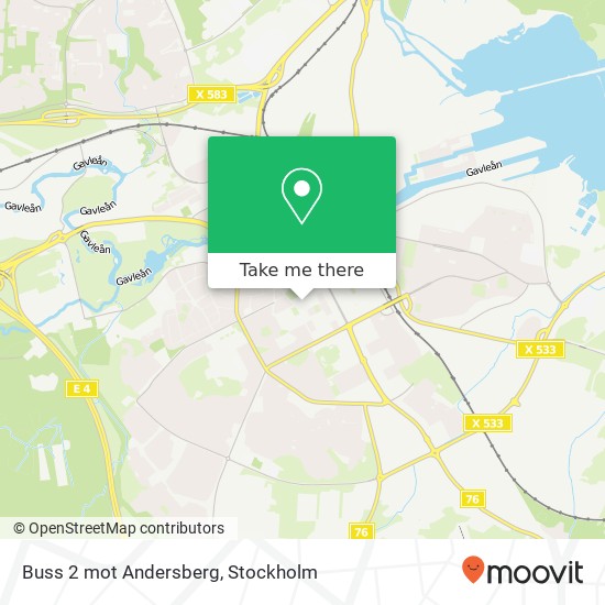 Buss 2 mot Andersberg map