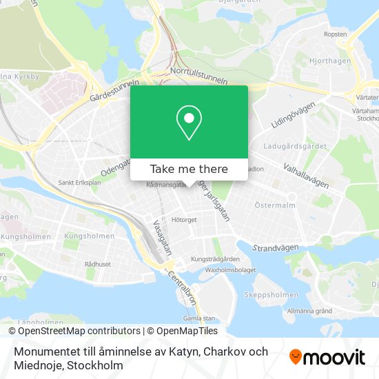 Monumentet till åminnelse av Katyn, Charkov och Miednoje map