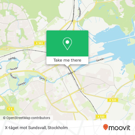 X-tåget mot Sundsvall map