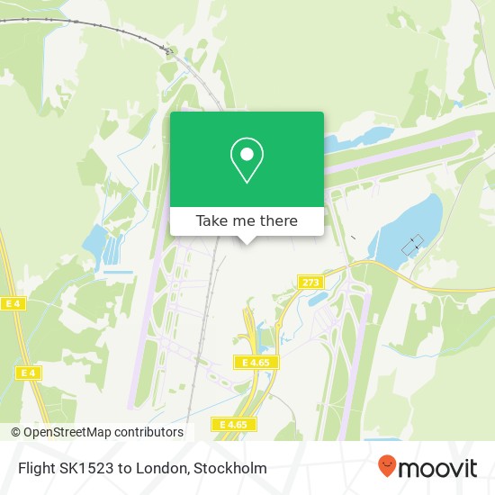 Flight SK1523 to London map