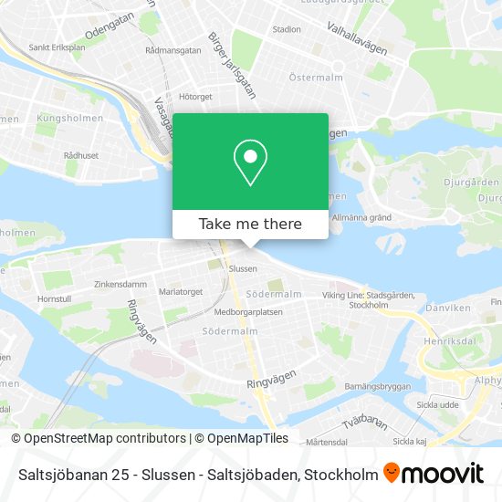 Saltsjöbanan 25 - Slussen - Saltsjöbaden map