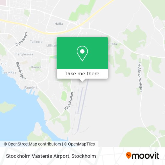 Stockholm Västerås Airport map