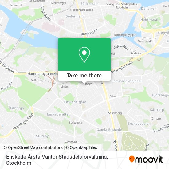 Enskede-Årsta-Vantör Stadsdelsförvaltning map