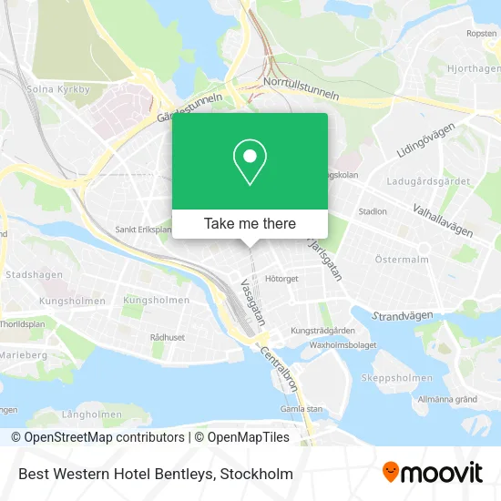 Best Western Hotel Bentleys map