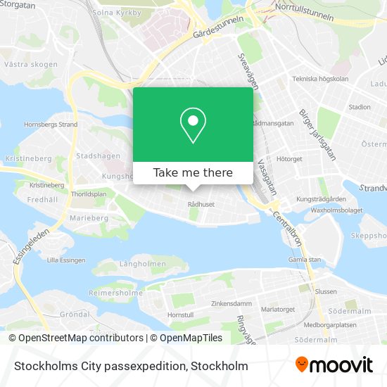 Stockholms City passexpedition map