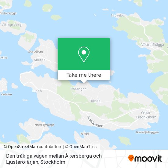 Den tråkiga vägen mellan Åkersberga och Ljusteröfärjan map