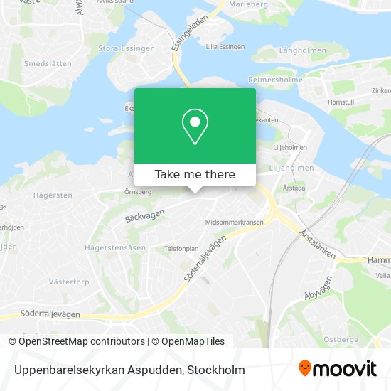 Uppenbarelsekyrkan Aspudden map