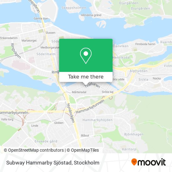 Subway Hammarby Sjöstad map