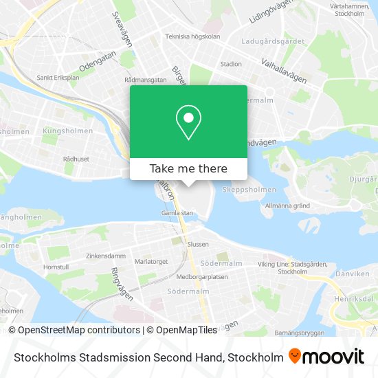 Stockholms Stadsmission Second Hand map