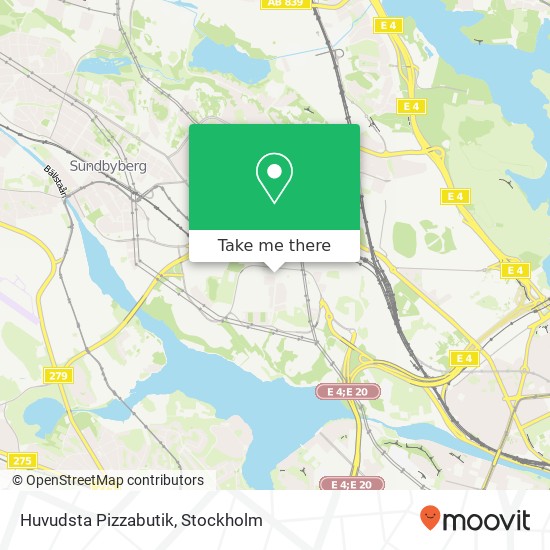 Huvudsta Pizzabutik map