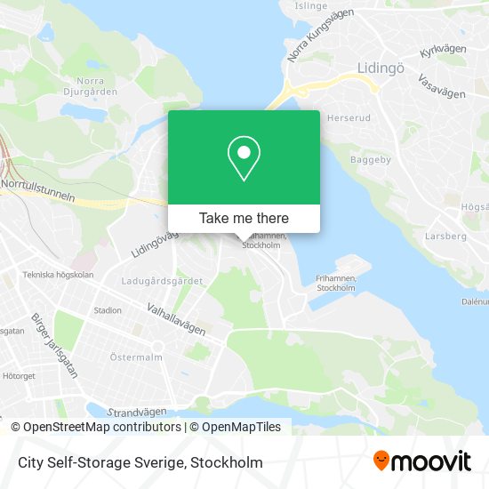 City Self-Storage Sverige map