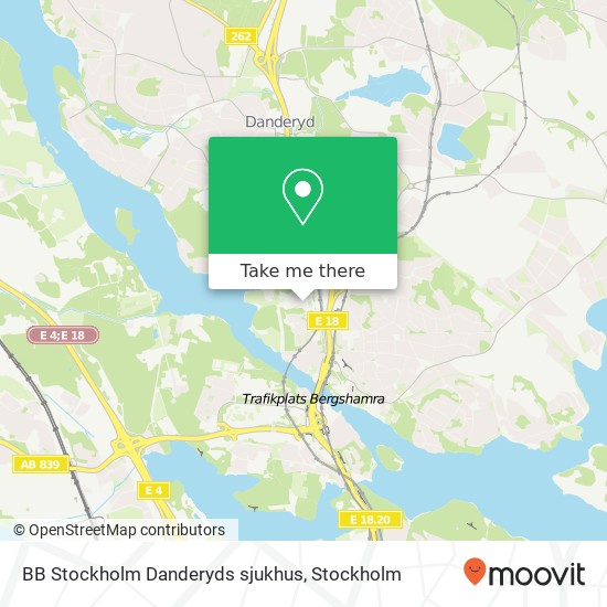 BB Stockholm Danderyds sjukhus map