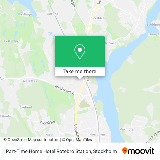 Part-Time Home Hotel Rotebro Station map