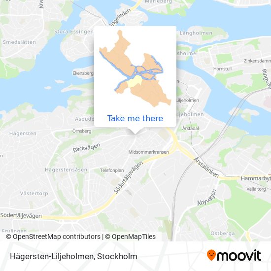 Hägersten-Liljeholmen map