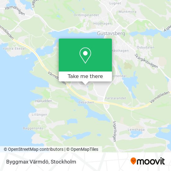 Byggmax Värmdö map