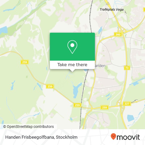 Handen Frisbeegolfbana map