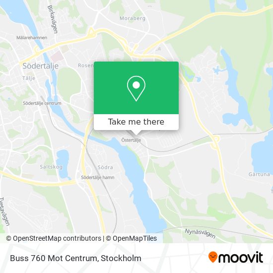 Buss 760 Mot Centrum map