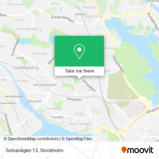 Solnavägen 13 map