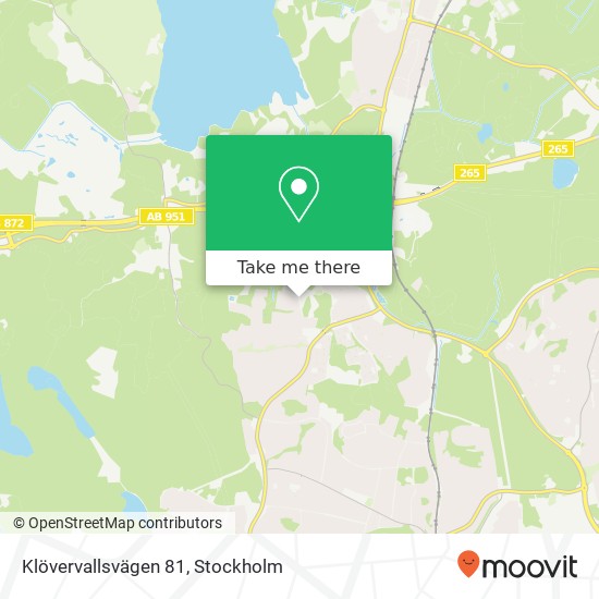 Klövervallsvägen 81 map