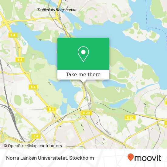 Norra Länken Universitetet map