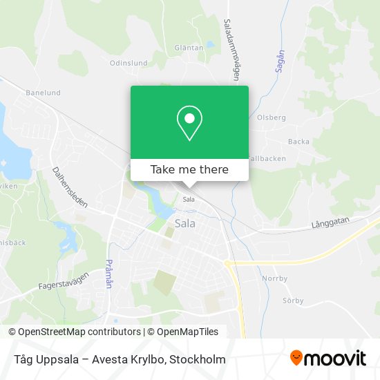 Tåg Uppsala – Avesta Krylbo map
