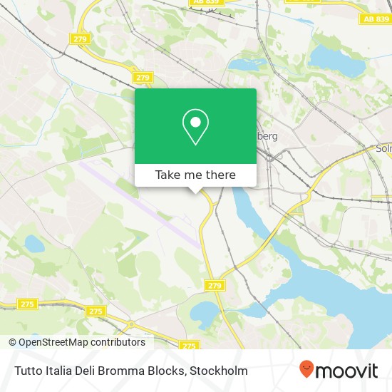 Tutto Italia Deli Bromma Blocks map