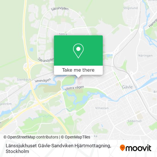 Länssjukhuset Gävle-Sandviken Hjärtmottagning map