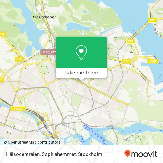 Hälsocentralen, Sophiahemmet map