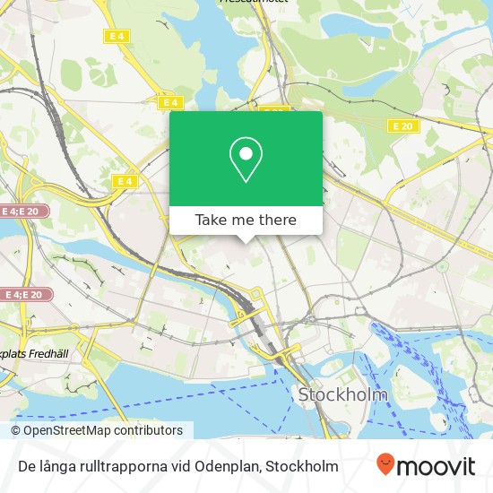 De långa rulltrapporna vid Odenplan map