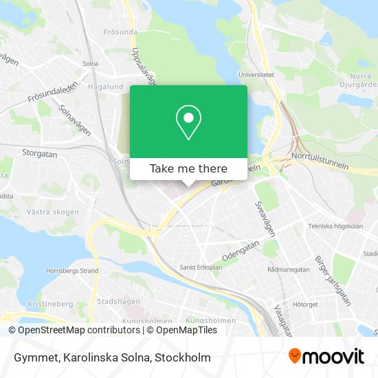 Gymmet, Karolinska Solna map